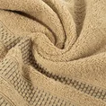 Ręcznik NASTIA z żakardową bordiurą w pasy w stylu eko - 70 x 140 cm - jasnobeżowy 5