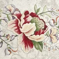 Bieżnik z grubszej tkaniny gobelinowej z nicią szenilową z motywem kwiatów - 100 x 100 cm - naturalny 2