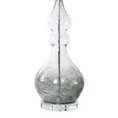 Lampa stołowa TIANA na podstawie ze szkła z abażurem z matowej tkaniny - 32 x 38 x 76 cm - stalowy 2