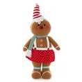 Figurka świąteczna PIERNIKOWY LUDEK w świątecznym stroju z miękkich tkanin - 23 x 13 x 57 cm - brązowy 1