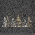 Ręcznik świąteczny SANTA 21bawełniany z haftem z choinkami i drobnymi kryształkami - 50 x 90 cm - stalowy 2