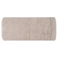 Komplet 2 szt ręczników KOS z  ozdobną żakardową bordiurą w paseczki - 36 x 25 x 12 cm - beżowy 6